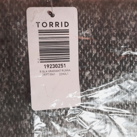 ❤️NWT VINTAGE TORRID RUANA - PONCHO - GRAY WHITE OMBRE - MACHINE WASHABLE - Picture 7 of 10